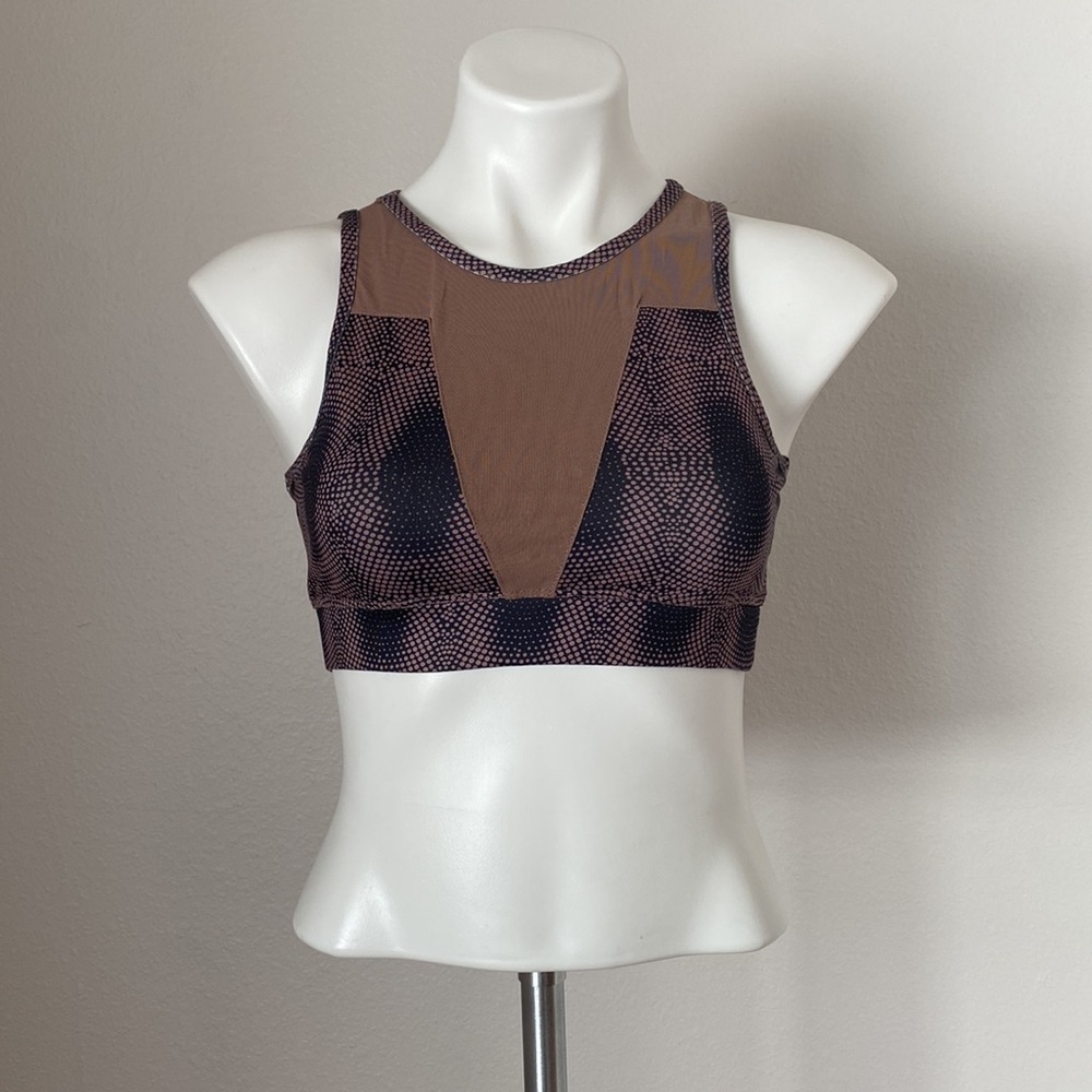 NovaSport Polka Dot Mesh Sports Bra Mauve High Performance Sports Bra Size M - Picture 1 of 7